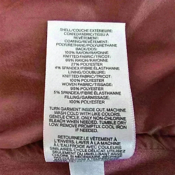 ✨Like New✨ Express Vegan Leather Mixed Media Jacket, Mauve , Size Small - Picture 5 of 6